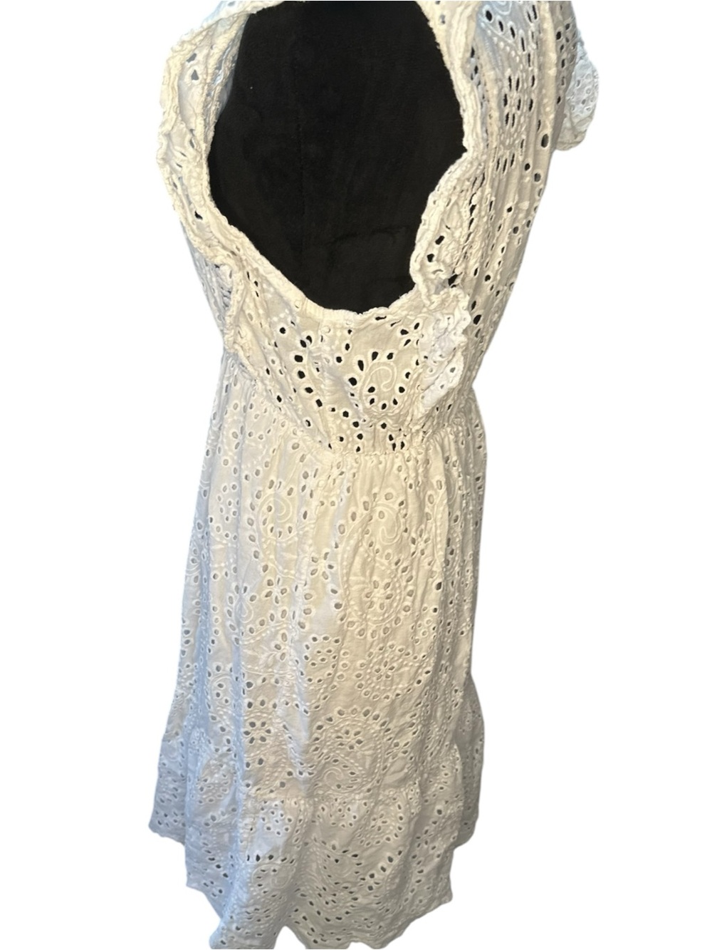 Lungo L’Arno Made in Italy White Eyelet Cotton Dress Women’s Size M - Picture 5 of 13